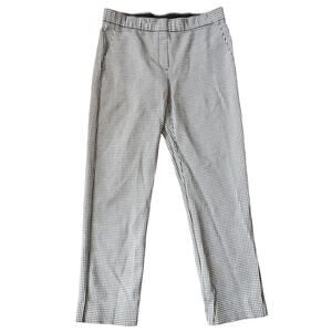 J Jill Gingham Pants Black White Pull On Checkered Careerwear Corpcore Business